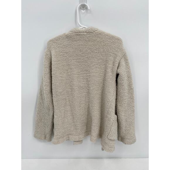 rumi + ryder Cream Oatmeal Fuzzy Cardigan Cozy Open Front  S 6/7 - Picture 6 of 6